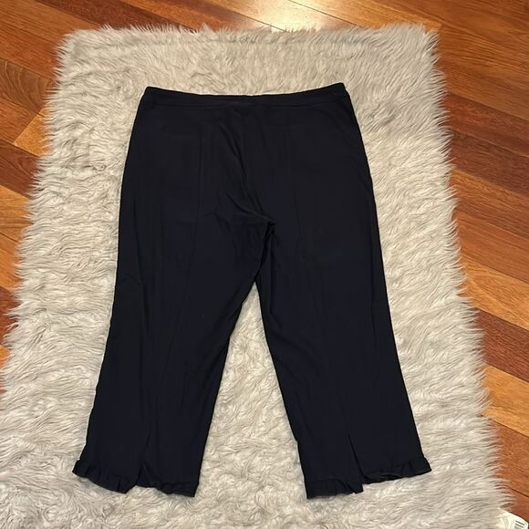 Tribal fia women’s navy blue cropped ruffled rayon pants size 14 - Picture 5 of 6